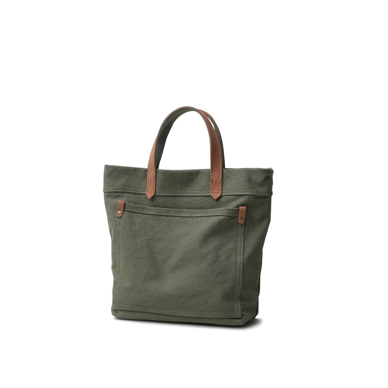 Canvas With Cowhide Portable Mori Daily Bags