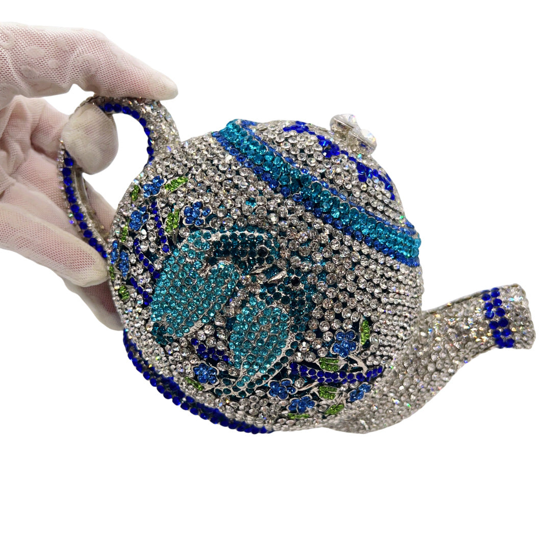 Women's Full Diamond Teapot Style High-grade Light Luxury Banquet Party Meeting Dinner Bag