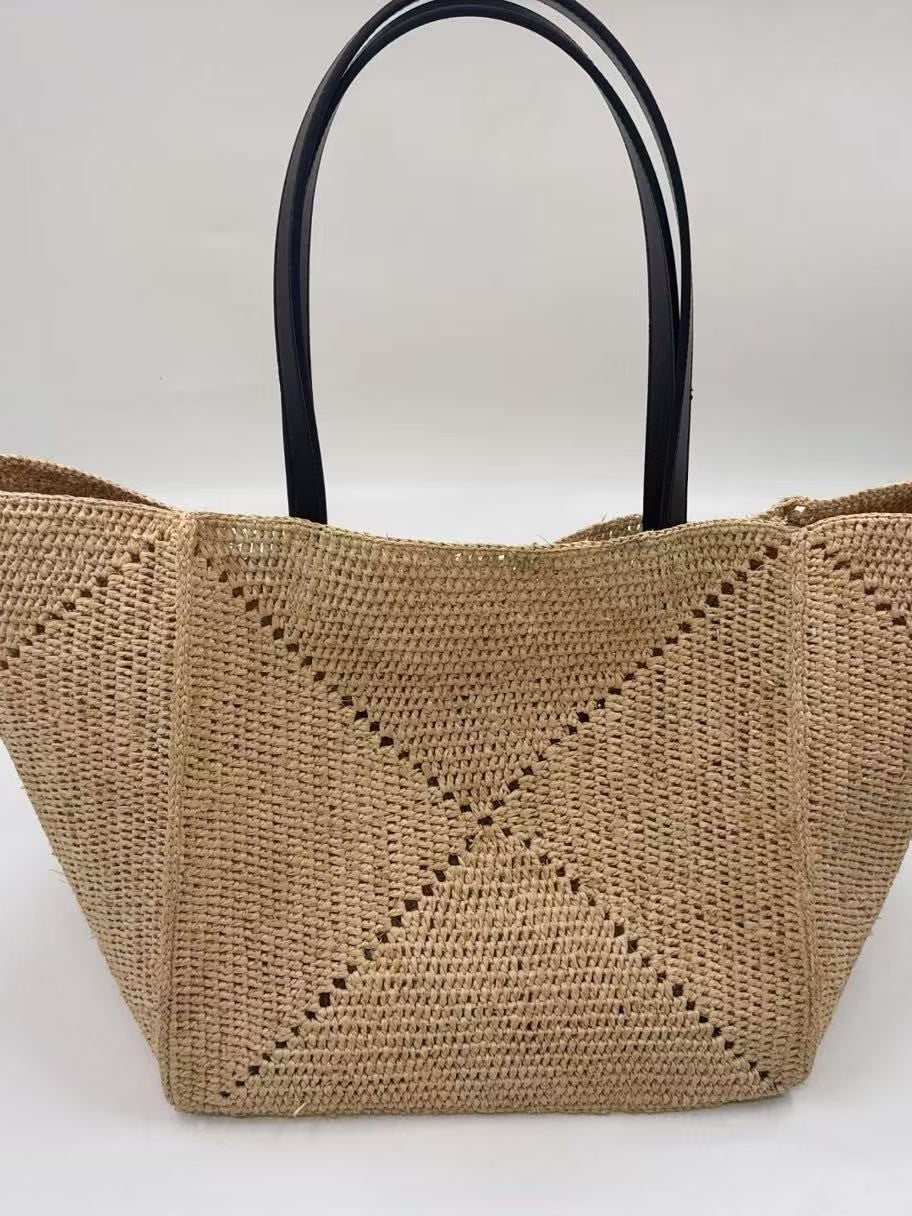 Women's Crocheting Large Capacity Portable Seaside Vacation Style Women's Shoulder Bag