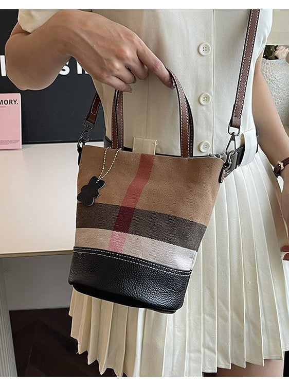 Women's Design Commuter Stitching Vegetable Basket Bucket Bags
