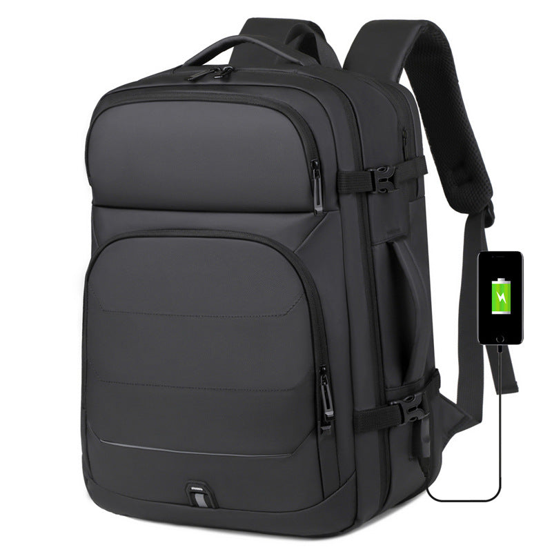 Men's Business Computer Expandable Large Capacity Simple Leisure Backpack