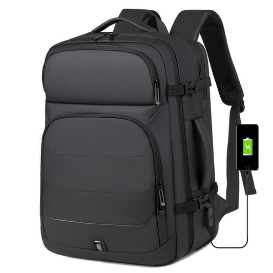 Men's Business Computer Expandable Large Capacity Simple Leisure Backpack