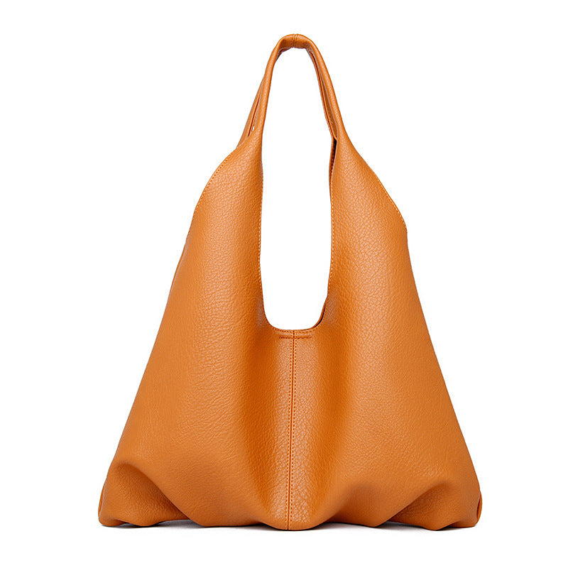 Women's Lychee Pattern Simple Trendy Large Capacity Soft Leather Women's Shoulder Bag