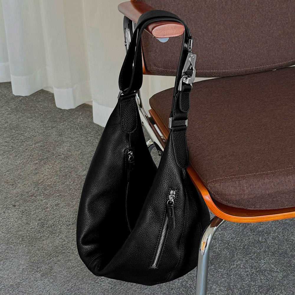 Women's Top Layer Leather Frosted Cowhide Unisex Horn Women's Messenger Bag