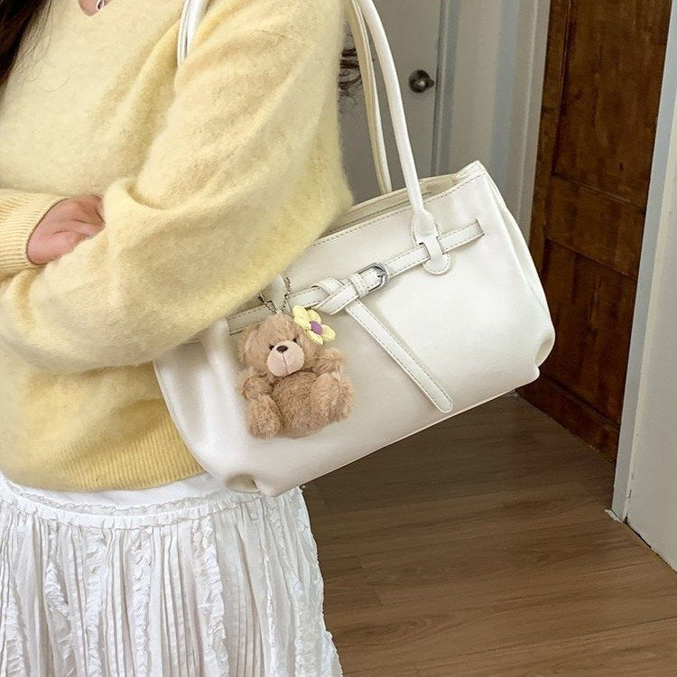 Women's Korean Style Simple Solid Color Large Capacity Stylish Good Texture Leisure Backpack
