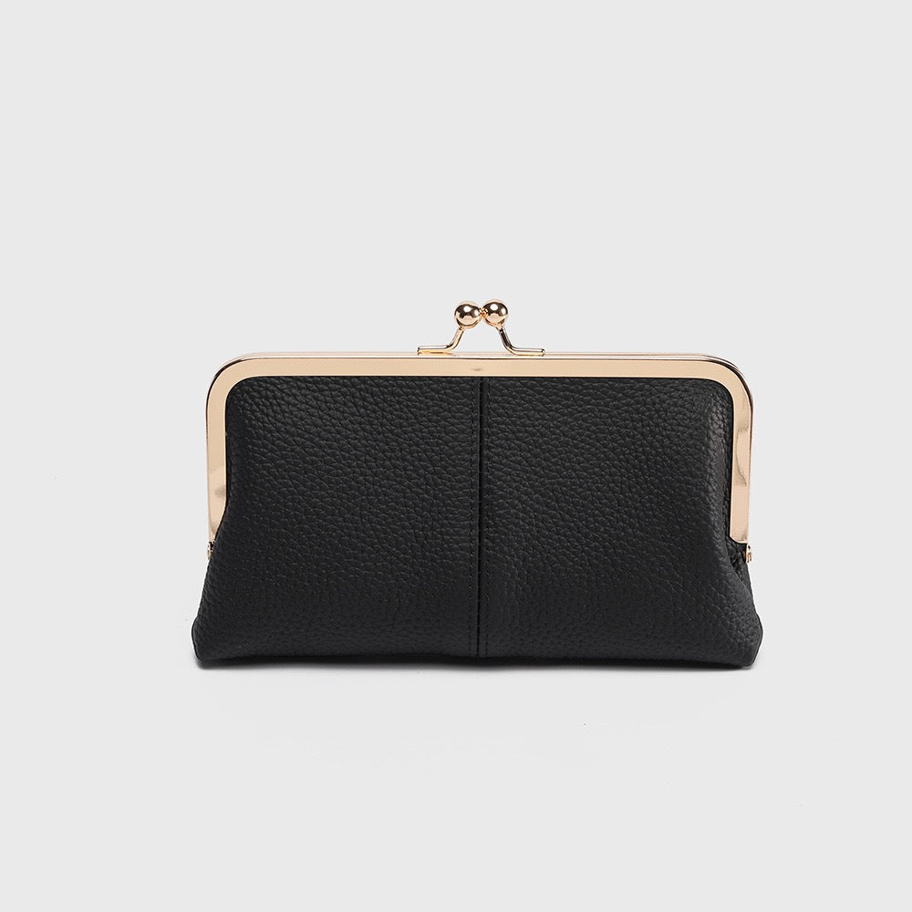 Women's Simple Fashion Retro Folding Clip Long Large Ladies Wallet