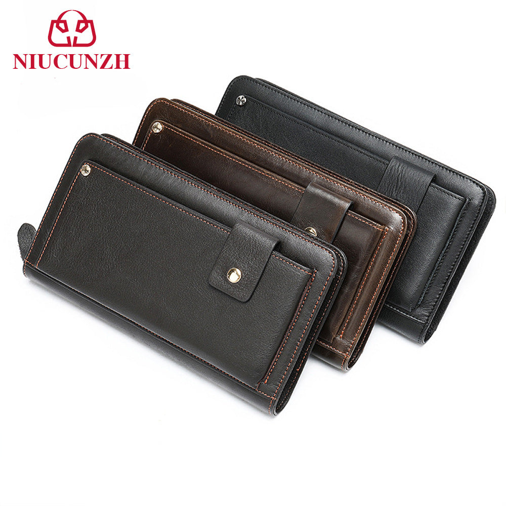 Men's Leather Business Clutch Large Capacity Soft Men's Wallet