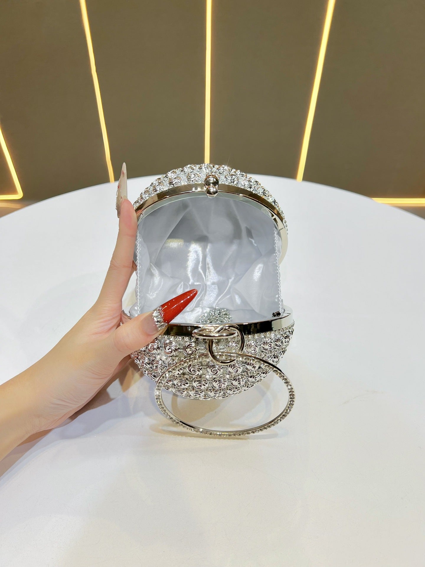 Women's Rose Ball Light Luxury Clutch Fashion Shining Handbags