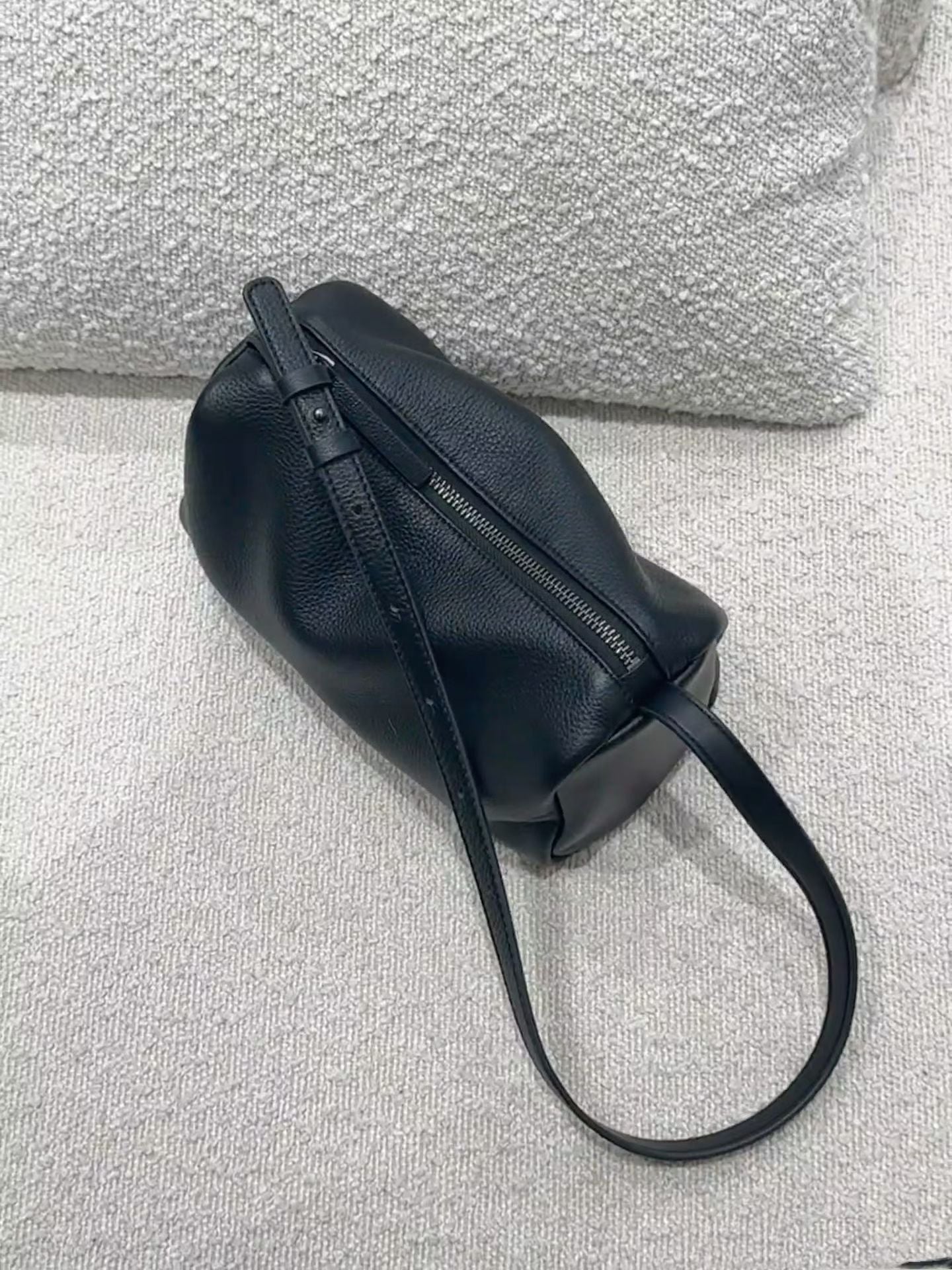 Soft Box Underarm Fashionable High-grade Fashion First Layer Cowhide Bags