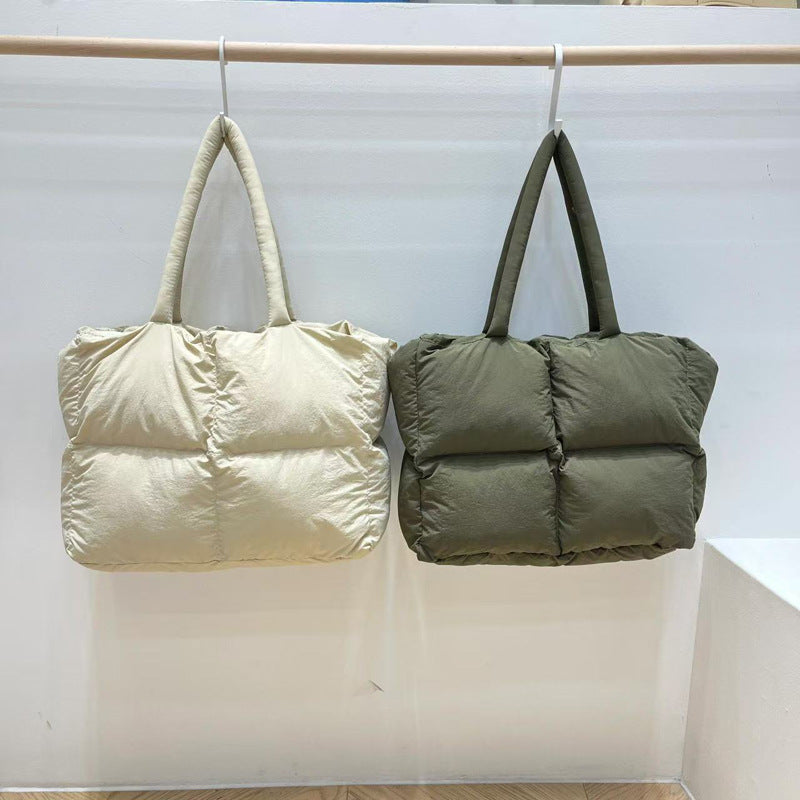 Puff Cotton Pillow Down Versatile Large Capacity Women's Shoulder Bag