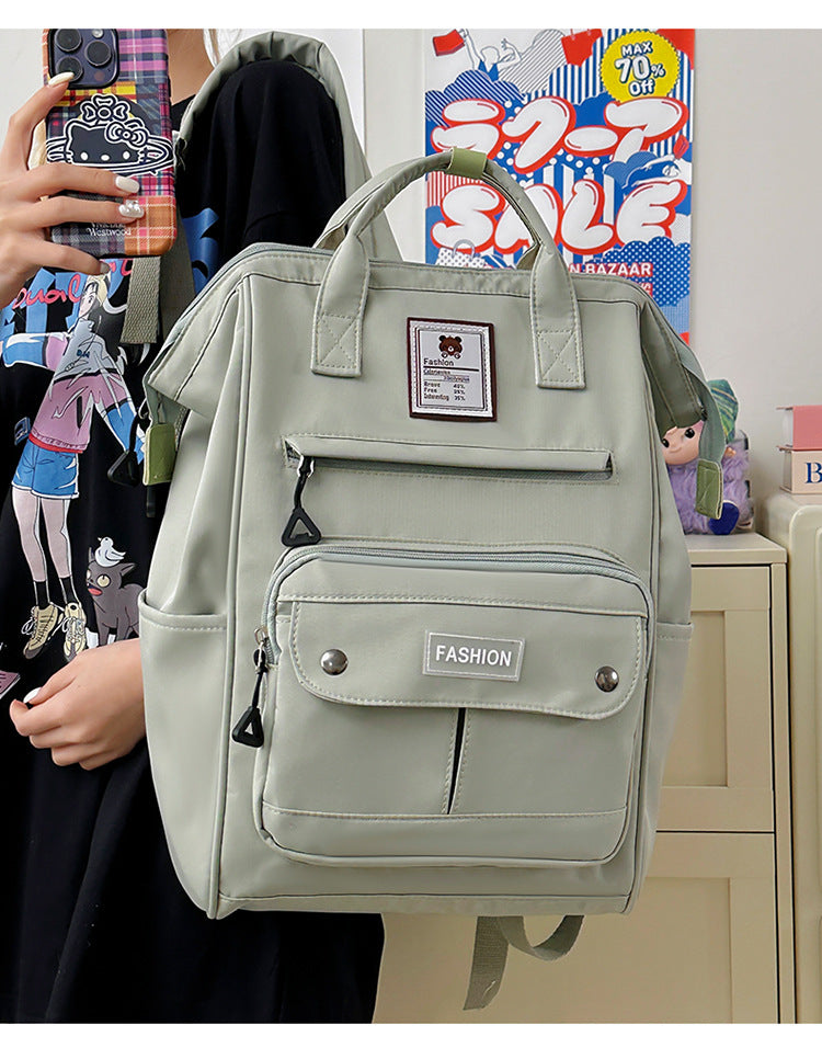 Style Female Junior High Good-looking Simple College Student Schoolbag