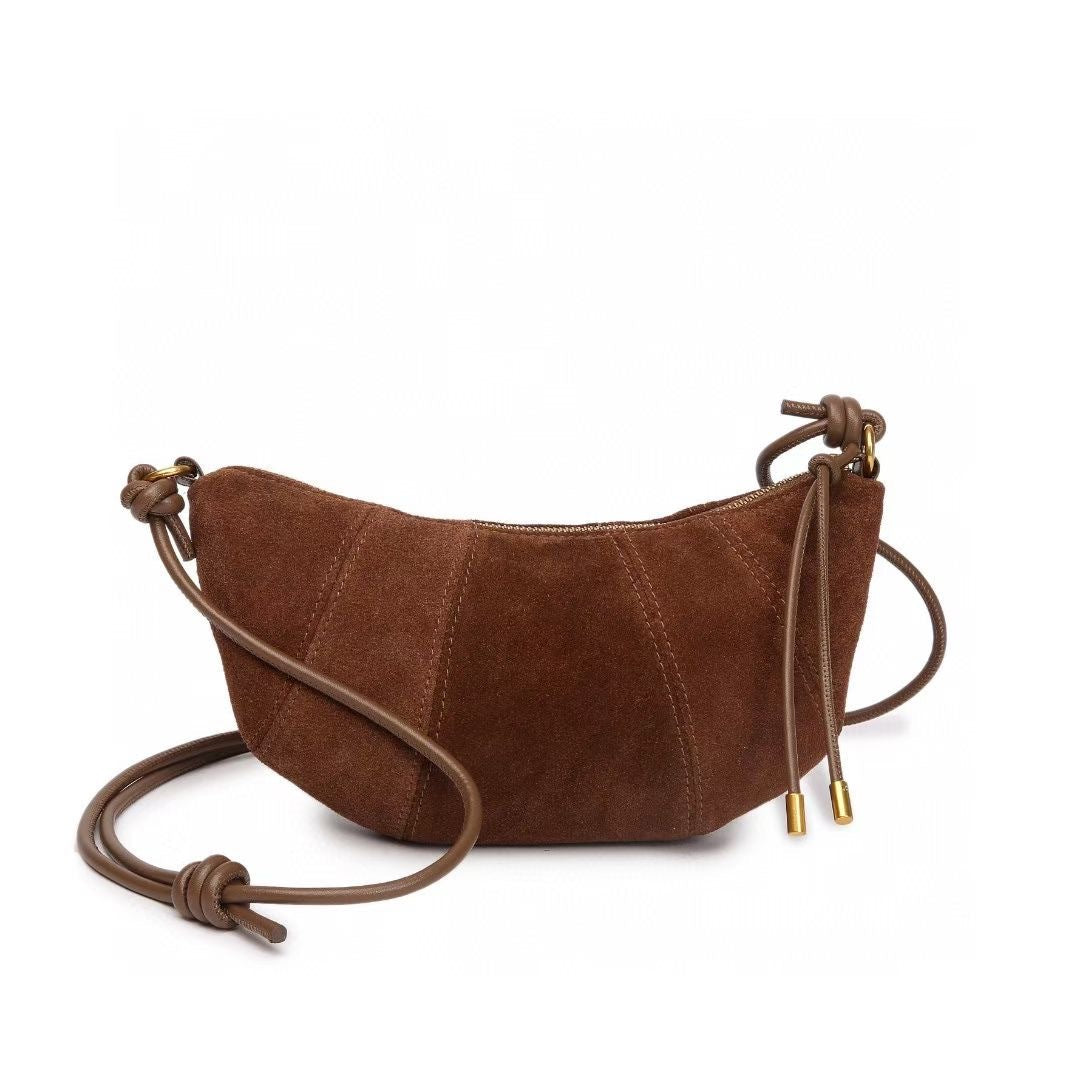Women's Croissant Retro Frosted Leather Dumpling Fashion Underarm Women's Handbag