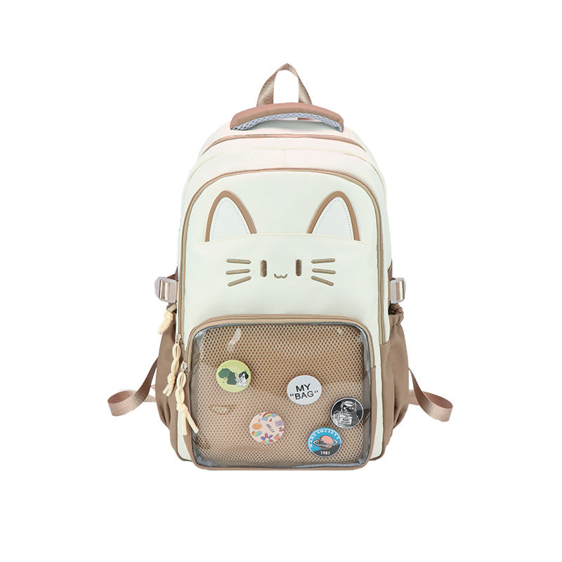 Style Cartoon Secondary Yuan Cute Female Kitten Large Capacity Backpacks