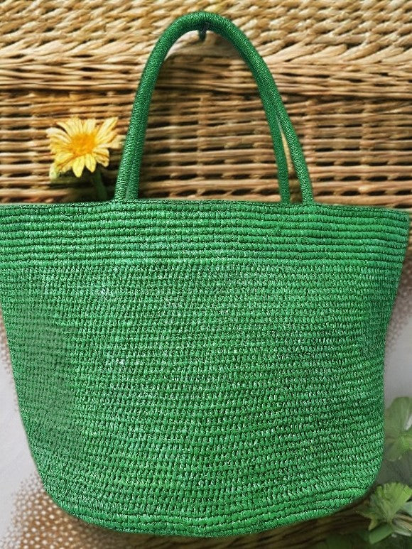 Women's Crocheting Raffia Woven Summer Large Capacity Totes French Shoulder Bags