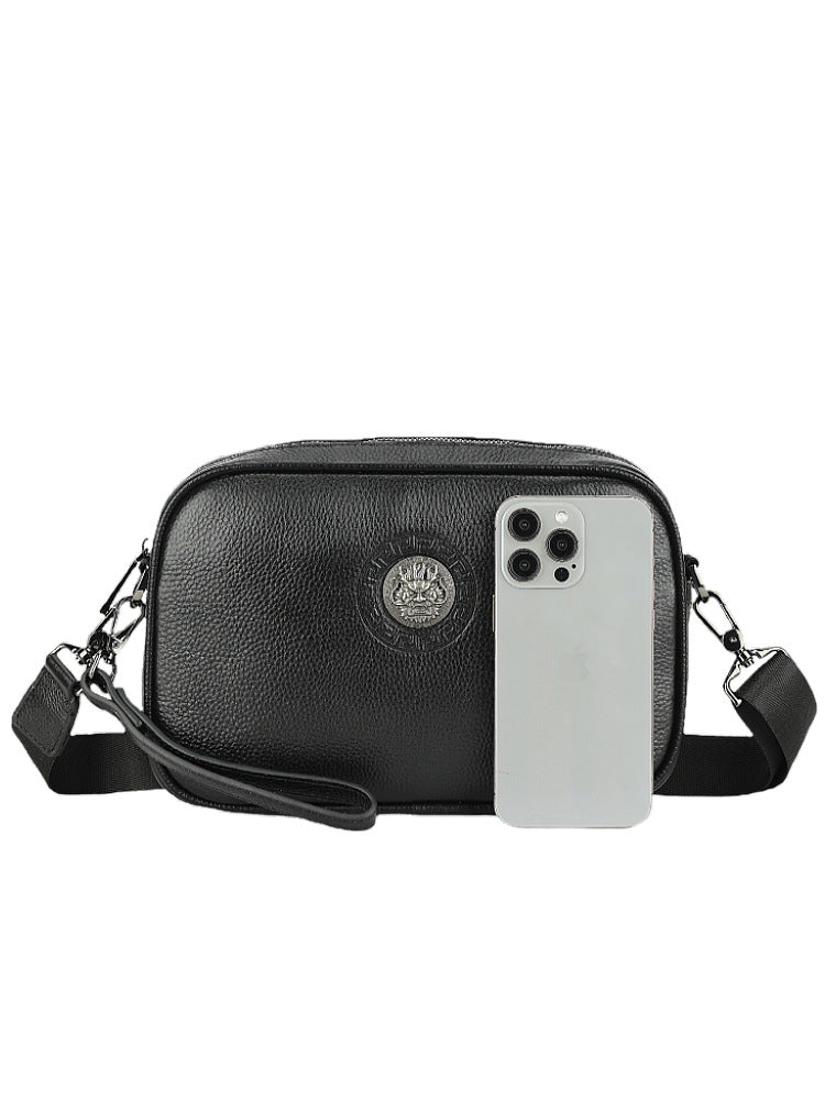 Men's Summer First Layer Cowhide Clutch Soft Men's Shoulder Bags