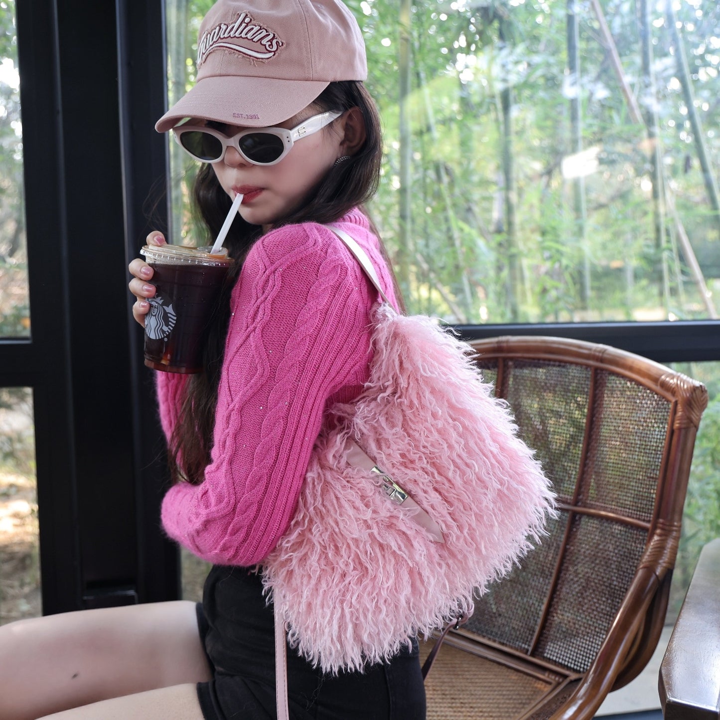 Imitated Tibet Sheep Fur Female Sweet Hot Women's Shoulder Bag