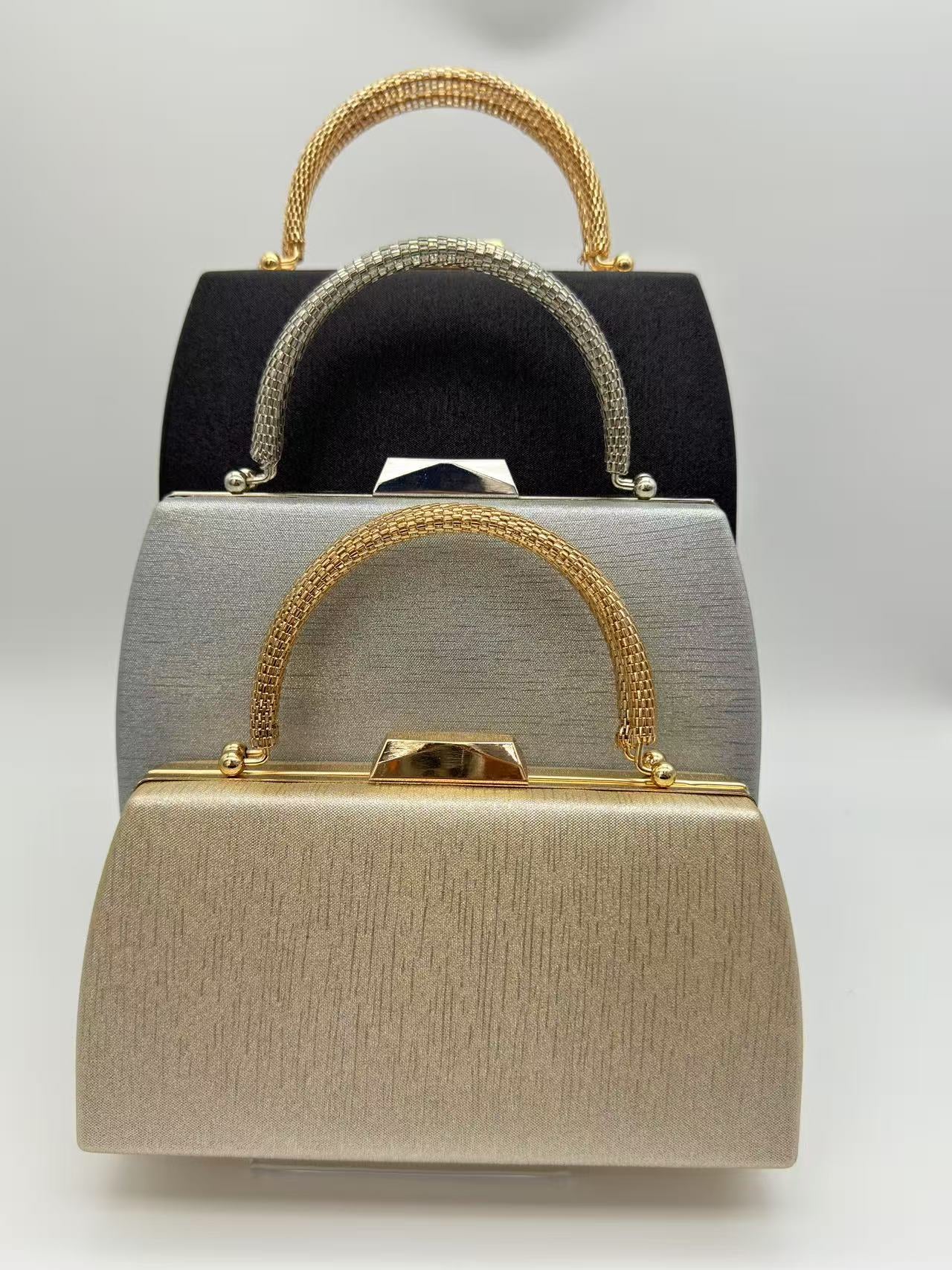 Women's Fashion Satin Chain Hard Simple Clutch Buckle