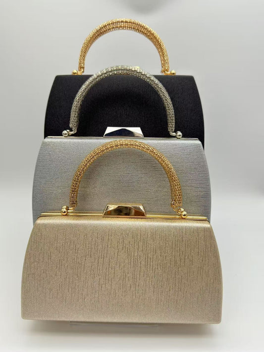 Women's Fashion Satin Chain Hard Simple Clutch Buckle