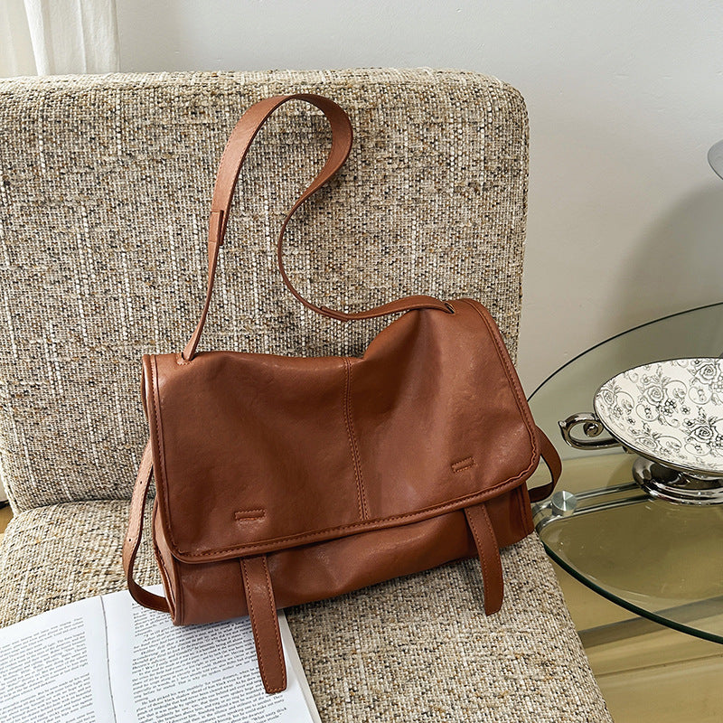 Women's Luxury Plant Kneading Leather Large Capacity Loose Feeling Single Bags