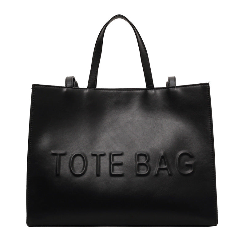 Women's Large Capacity Totes Simple Texture Portable Bags