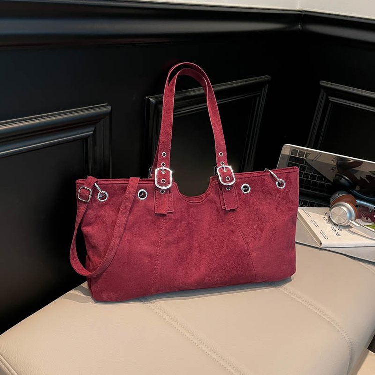 Women's Niche Retro Deerskin Veet Fashion Frosted Women's Shoulder Bag