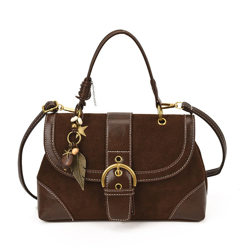 Women's High-grade Suede Hand Holding Saddle Fashion Shoulder Bags