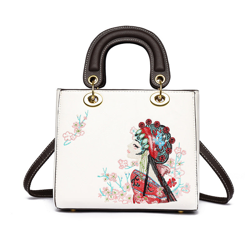 Women's Style Texture Dan Embroidered Leisure Commute Large Tote Bags