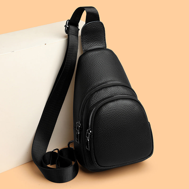 Women's & Men's Genuine Leather For Retro Simple First Women's Chest Bag, Fanny Pack