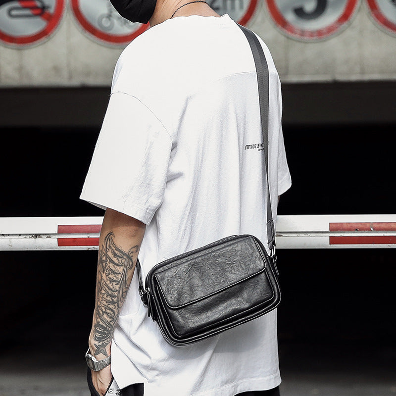 New Men's Fashion Simple Green Street Men's Shoulder Bag