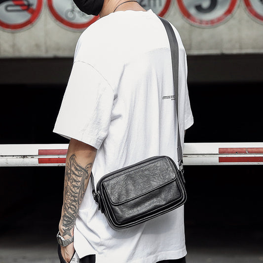 New Men's Fashion Simple Green Street Men's Shoulder Bag