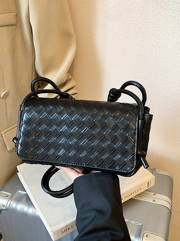 Solid Color Woven Simple Personality Underarm Women's Shoulder Bag