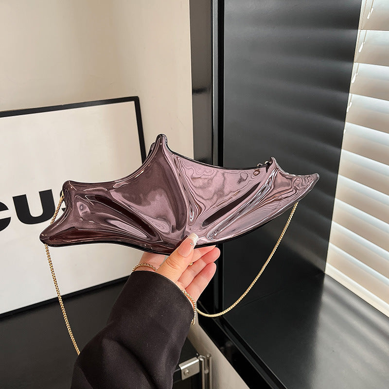 Metallic Glossy Butterfly Shape Clutch Fashion Dinner Bag