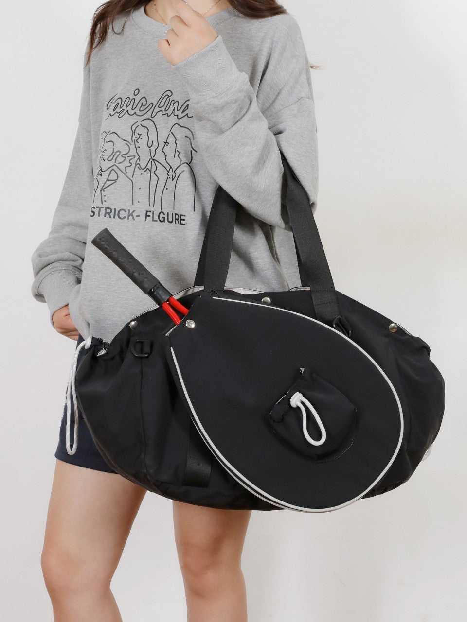 Fashionable Tennis Peak Racket Fitness Large Tote Bags