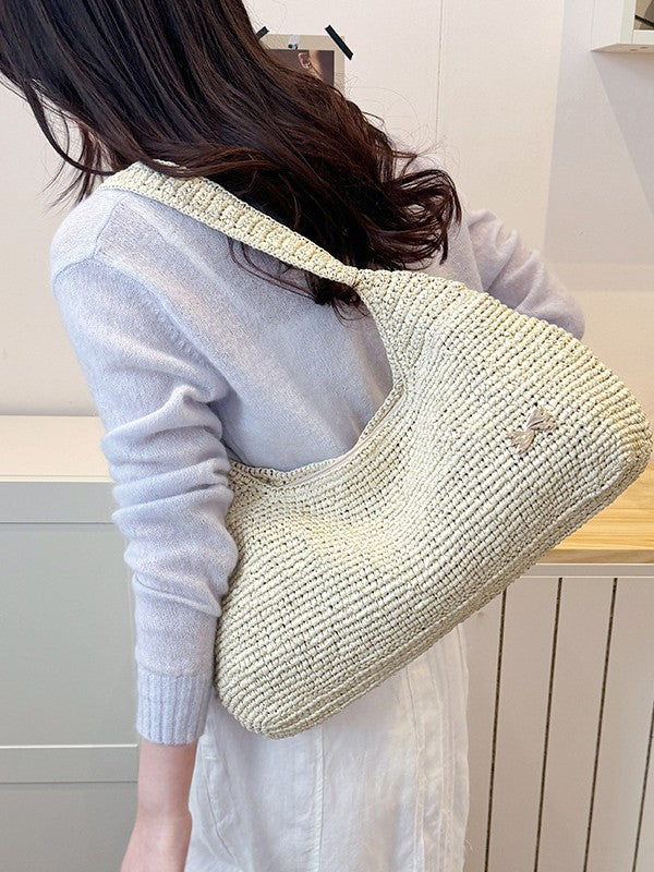 Women's Woven Summer Fashion Straw Beach Commuter Large Capacity Tote Bag