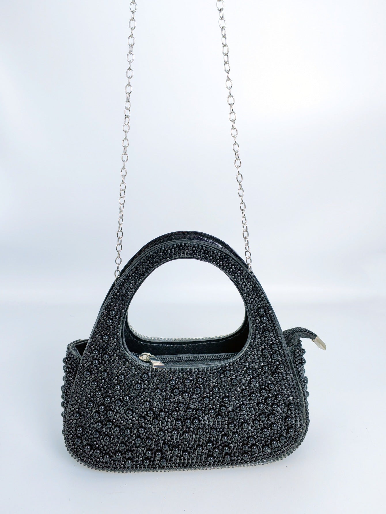 Fashion Rhinestone Semicircle Design Female Niche Shoulder Bags