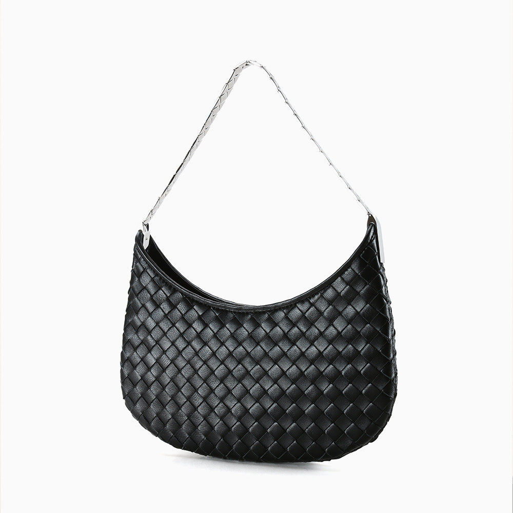 Women's Korean Style Hand-woven Sheepskin Design High-grade Genuine Leather Fashion Women's Shoulder Bag