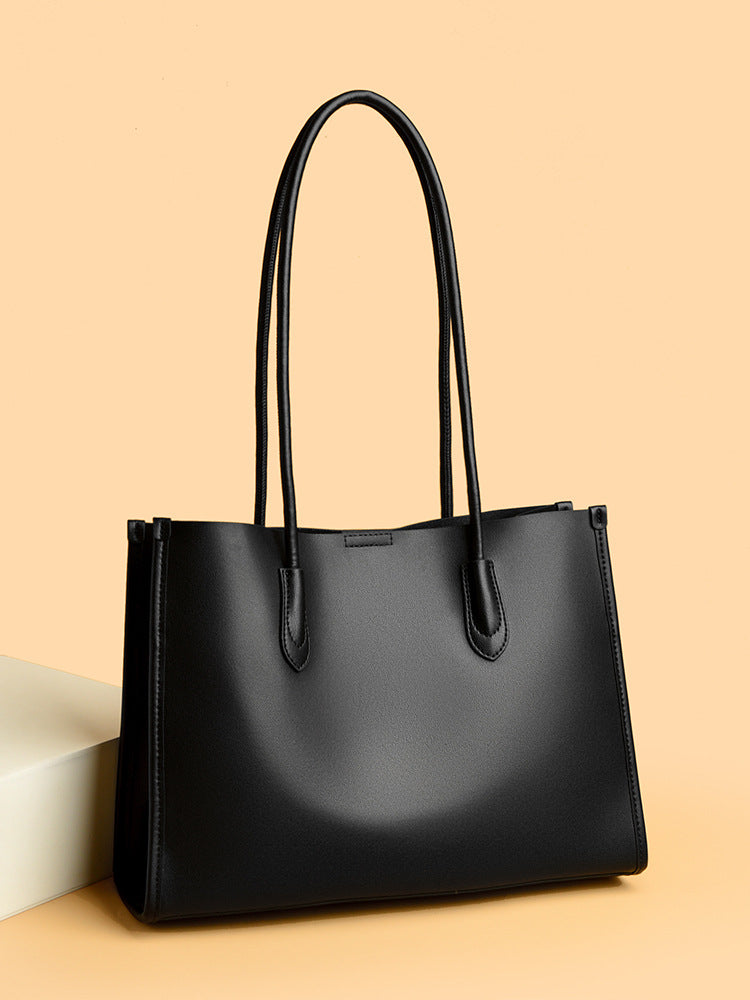 Women's Good-looking Simple Large Capacity Versatile Light Luxury Cowhide Women's Leather Bag