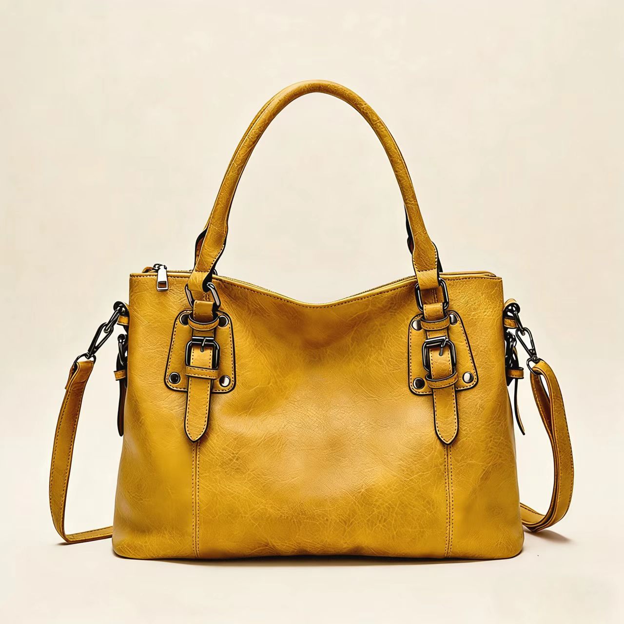 Women's Fashion Retro Simple Large Capacity Textured Bags