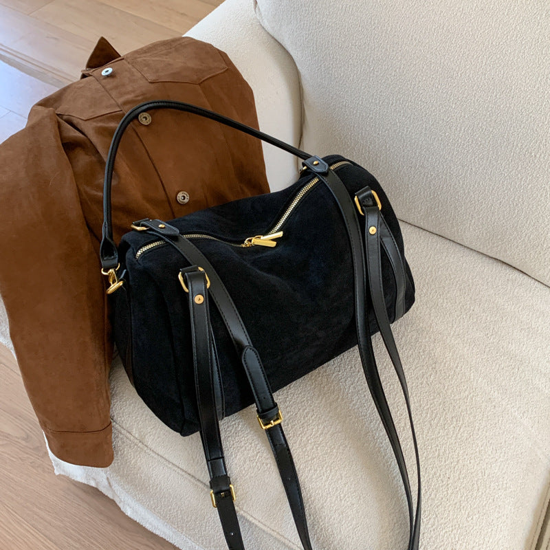 Super Popular Suede Boston Winter Korean Style Bags