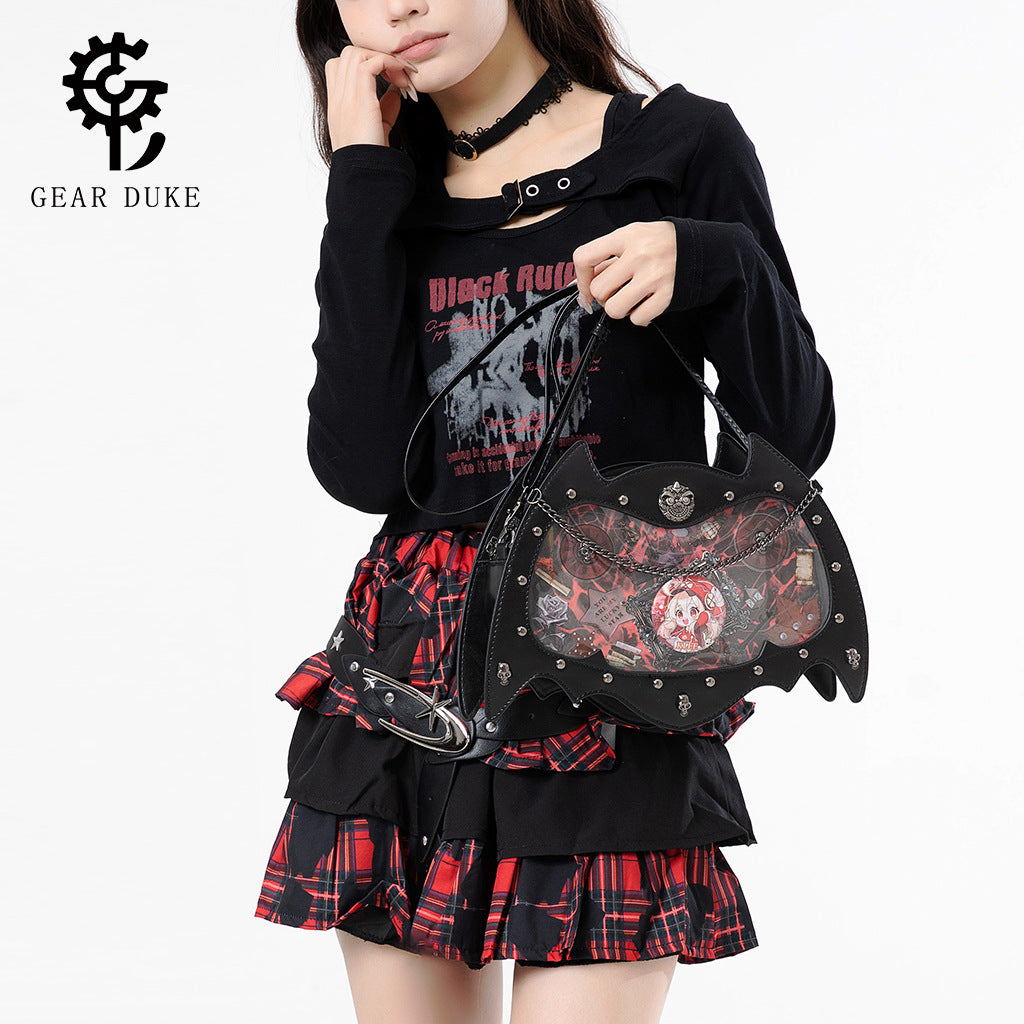 Niche Gothic Style Concert Cartoon Dark Large Capacity Bar Women's Shoulder Bag