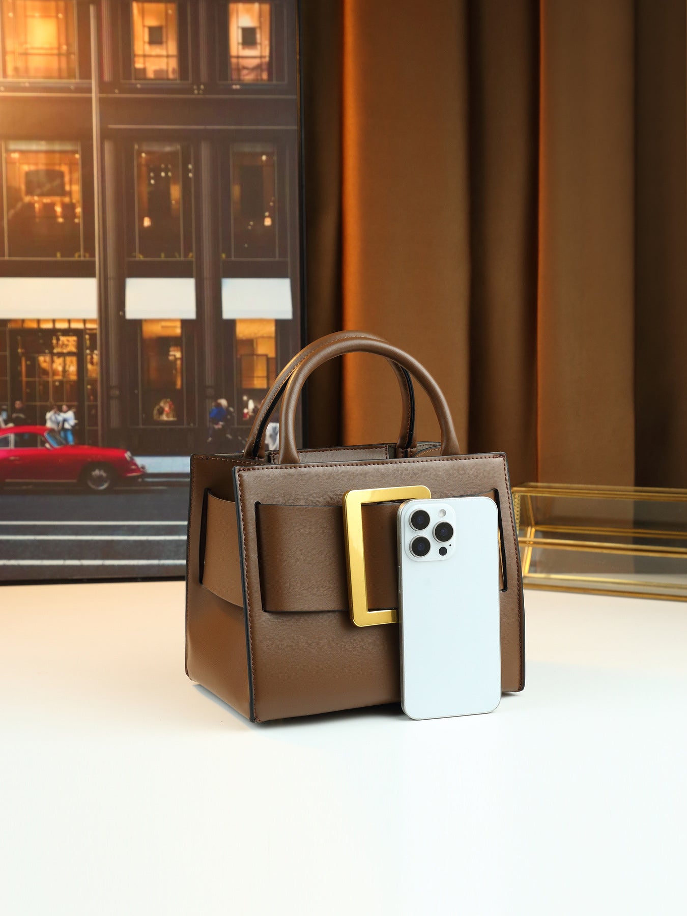 Women's Fashion Minority Design High-grade Solid Color Portable Small Square Bags