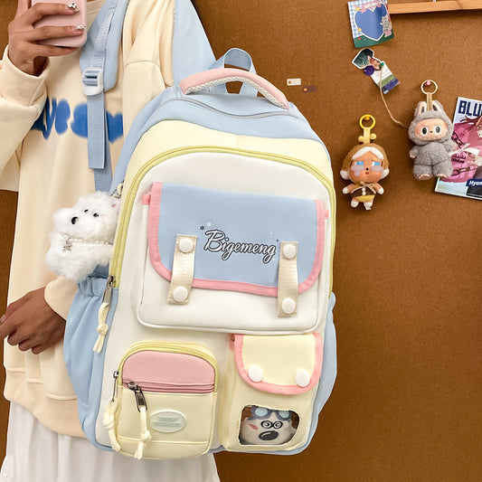 Female Junior High Cute Korean Style Color Matching Computer College Student Schoolbag