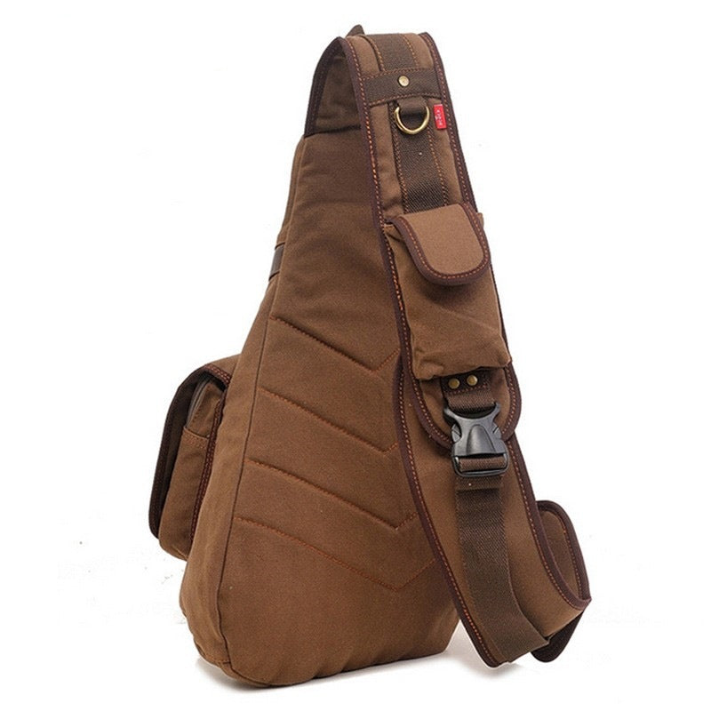 Men's Multifunctional Canvas Large Capacity Trendy Men's Chest Bag