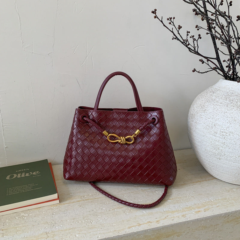 Women's Fashion Weaving Simple Textured Popular Women's Shoulder Bag