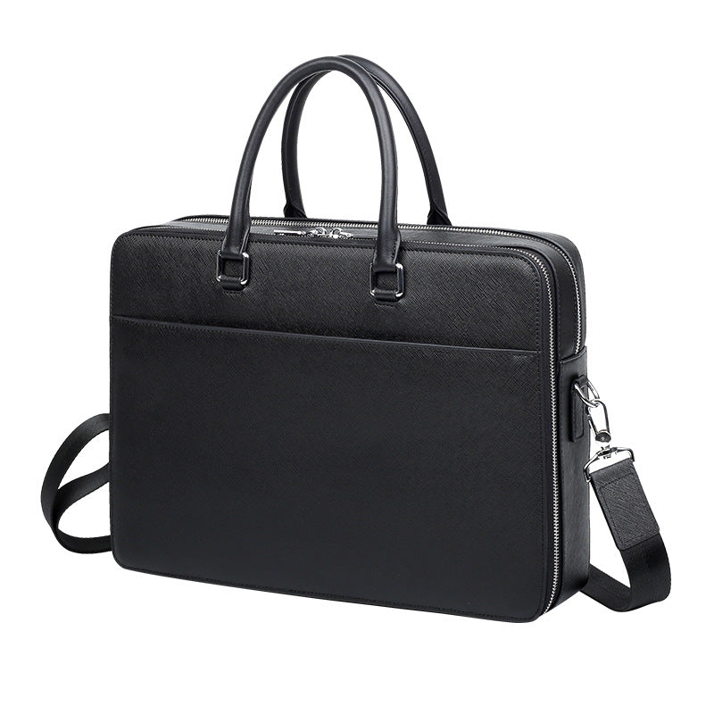 Men's Large Capacity Business Cow Leather Computer Men's Tote