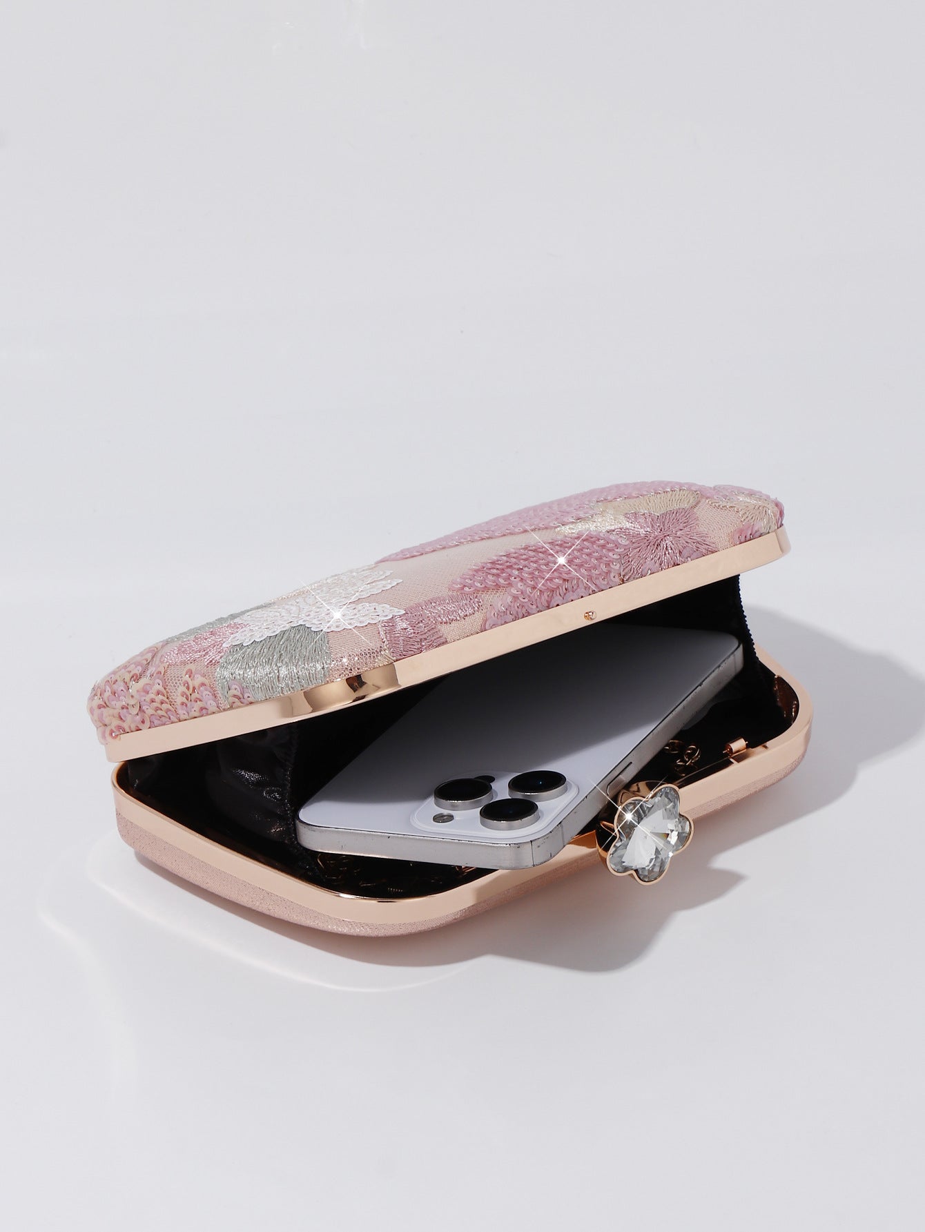 Women's Embroidery Retro National Style Sequined Clutch Banquet Dress Dinner Bag