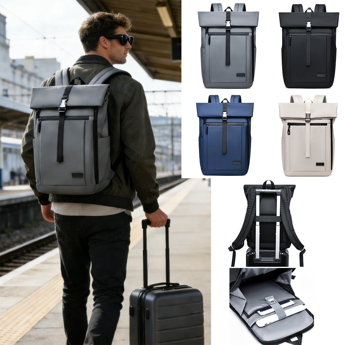 Men's Simplicity Fashion Korean Large Capacity Leisure Backpacks