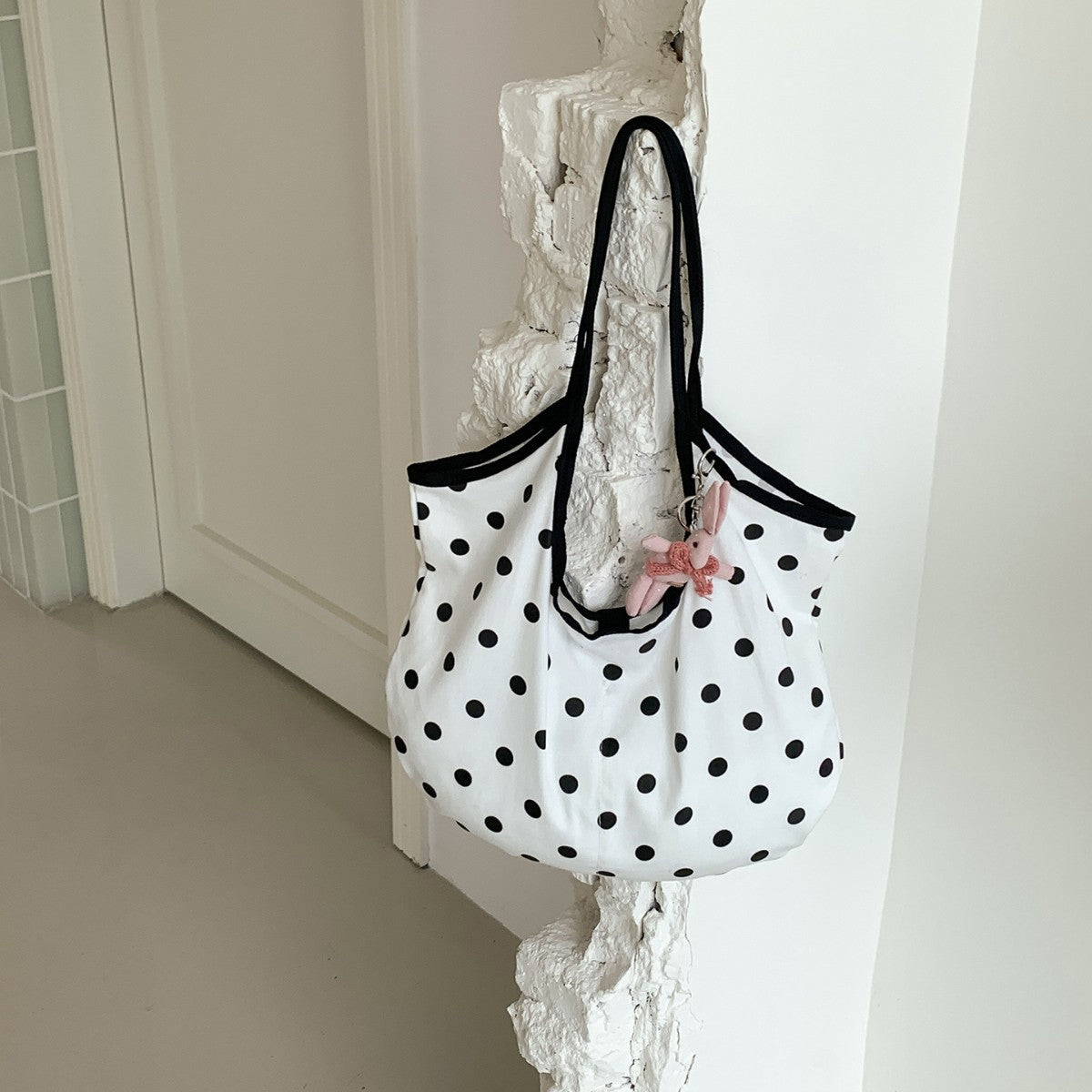 Women's Dot Versatile Large Capacity Commuter Cotton Women's Shoulder Bag