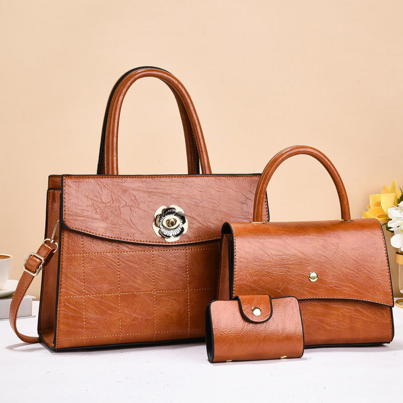 Casual Graceful Popular Women's Textured Three-piece Handbags
