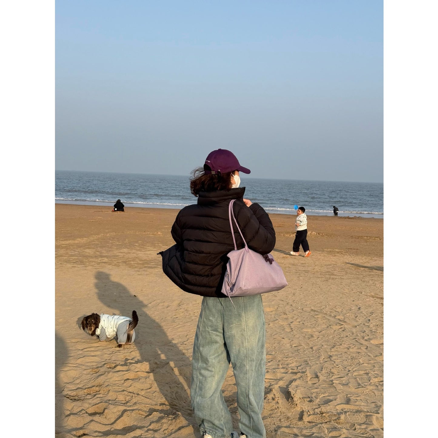 Niche Contrast Color Lightweight Nylon Large Tote Bag